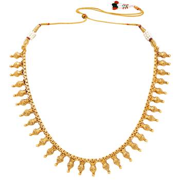 Gold plated choker necklace with drop earring traditional jewelry set 3