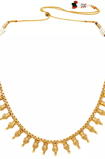 Gold plated choker necklace with drop earring traditional jewelry set