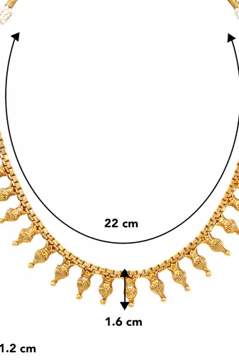 Gold plated choker necklace with drop earring traditional jewelry set