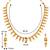 Gold plated choker necklace with drop earring traditional jewelry set