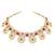Women's pink synthetic stone cubic zirconia & beads studded necklace dangle