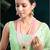 Gold plated pink & green kundan beads and synthetic stone studded