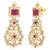 Women's pink synthetic stone cubic zirconia & beads studded necklace dangle