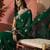 Green embroidered saree with blouse