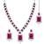 Silver plated rani pink cubic zirconia & synthetic stone studded