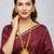 Long necklace earrings south maharani haar temple jewelry set for