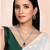 Silver plated blue synthetic stone & cubic zirconia studded necklace