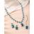 Silver plated blue synthetic stone & cubic zirconia studded necklace