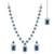 Silver plated blue synthetic stone & cubic zirconia studded necklace