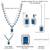 Silver plated blue synthetic stone & cubic zirconia studded necklace