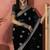 Black ethnic motifs embroidered saree