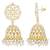 Traditional gold plated white kundan studded jhumki earringss jewelry