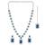 Silver plated blue synthetic stone & cubic zirconia studded necklace