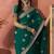 Green ethnic motifs embroidered saree