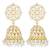 Traditional gold plated white kundan studded jhumki earringss jewelry