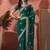 Green ethnic motifs embroidered saree
