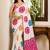 Cream embellished mirror work poly crepe designer saree