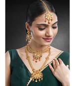 Synthetic stone studded south indian style jewelry set (multicolor 2)