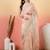 Peach embroidered saree with blouse
