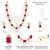 Gold plated rani pink & green kundan synthetic stone & beads studded