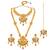 Synthetic stone studded south indian style jewelry set (multicolor 2)