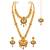 Synthetic stone studded south set necklace earrings maangtikka