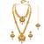 Synthetic stone studded south set necklace earrings maangtikka