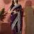 Purple women embroidered saree with blouse