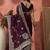 Purple women embroidered saree with blouse