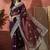 Purple women embroidered saree with blouse