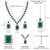 Silver plated green crystal & cubic zirconia studded necklace