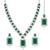Silver plated green crystal & cubic zirconia studded necklace