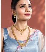 Women's synthetic stone & pearl studded maharani haar necklace set