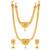 Women's synthetic stone & pearl studded maharani haar necklace set