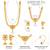 Women's synthetic stone & pearl studded maharani haar necklace set