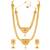 Women's synthetic stone & pearl studded maharani haar necklace set