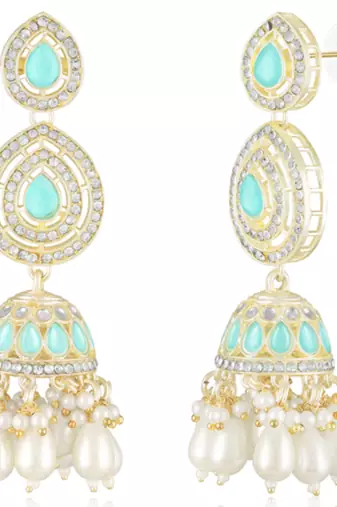 Necklace earrings & maangtikka set ethnic jewelry for women