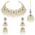Blue cz crystals & beads studded necklace earrings & maangtikka set