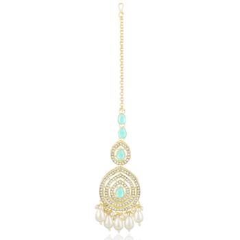 Necklace earrings & maangtikka set ethnic jewelry for women 5