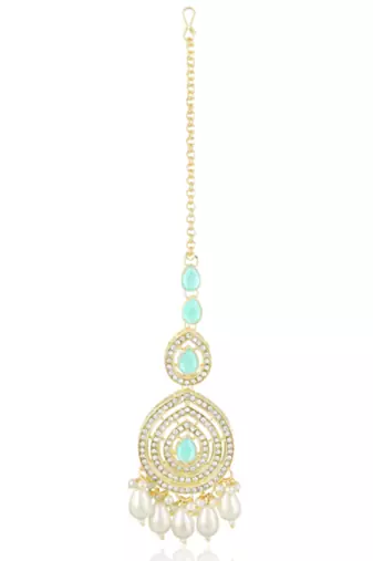 Necklace earrings & maangtikka set ethnic jewelry for women