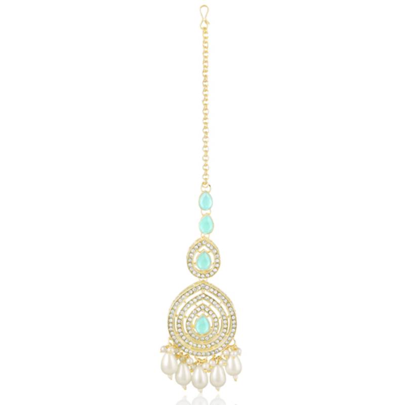 Necklace earrings & maangtikka set ethnic jewelry for women