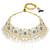 Blue cz crystals & beads studded necklace earrings & maangtikka set
