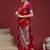 Red ethnic motifs woven design zari saree with unstitched blouse
