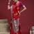 Red ethnic motifs woven design zari saree with unstitched blouse