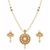Certified Pearls Royal Floral Pendant Set with Gold Accents