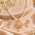 Certified Pearls Royal Floral Pendant Set with Gold Accents