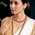 Gold plated rani pink choker long necklace and earrings set maharani