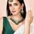 Kundan & beads studded rani pink green necklace earrings maangtikka