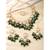Kundan & beads studded rani pink green necklace earrings maangtikka