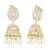 Pink cz crystals & beads studded necklace earrings & maangtikka set